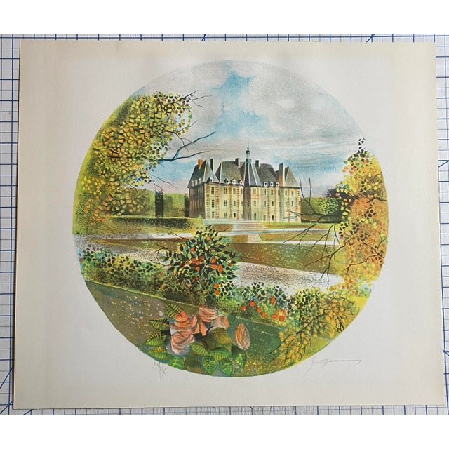 1960s 1960s Claude Grosperrin Château De Sceaux French Lithograph For Sale - Image 5 of 5