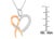 Two-Toned .925 Sterling Silver 1/5 cttw Round Cut Diamond Ribbon Heart Accent Pendant Necklace (H-I, I2-I3) For Sale - Image 4 of 4
