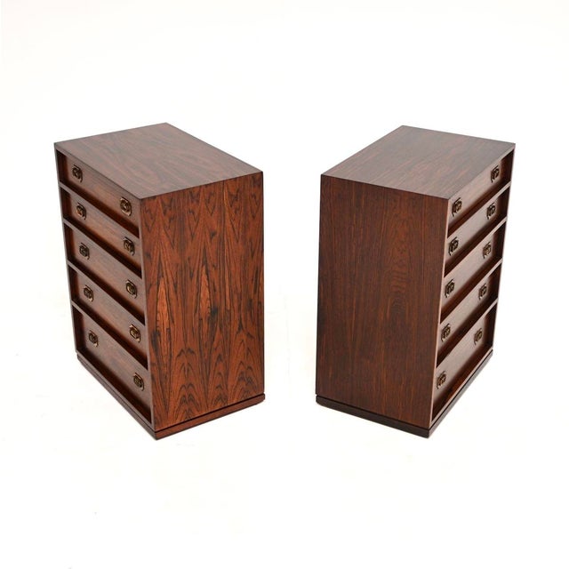 CFC Silkeborg Vintage Danish Bedside Tables by Henning Korch for Silkeborg, 1960s, Set of 2 For Sale - Image 4 of 11