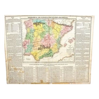 1820 Lavoisne Map of Spain & Portugal - US Edition For Sale