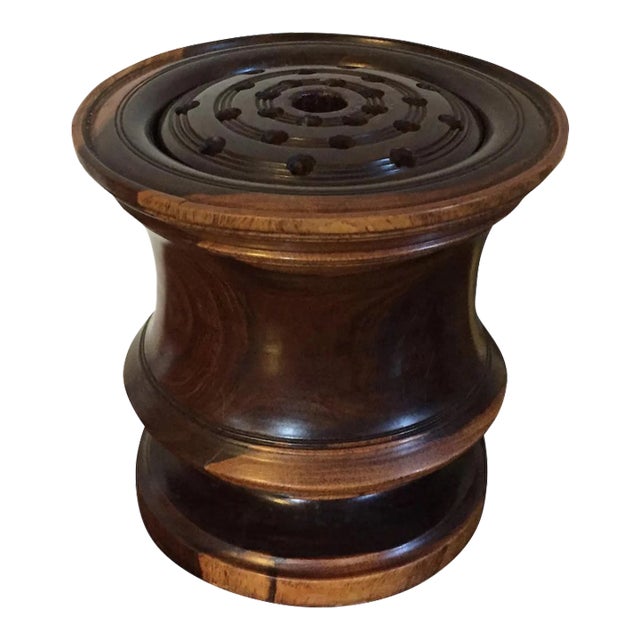 Antique 19th Century English Regency Carved Treen Lignum Vitae Vase Shape Urn for Potpourri For Sale