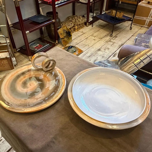 A Rare 1950s Mid-Century Modern " Lustro " Italian Ceramic Centerpiece For Sale - Image 10 of 10