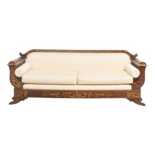 Dutch Gold Marquetry Settee For Sale