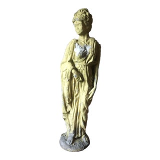 Early 20th-Century Weathered Classical Female Garden Statue For Sale