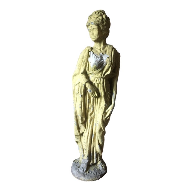Early 20th-Century Weathered Classical Female Garden Statue For Sale