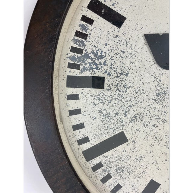Vintage 1950s Oversized Siemens Metal Station Clock For Sale - Image 9 of 12