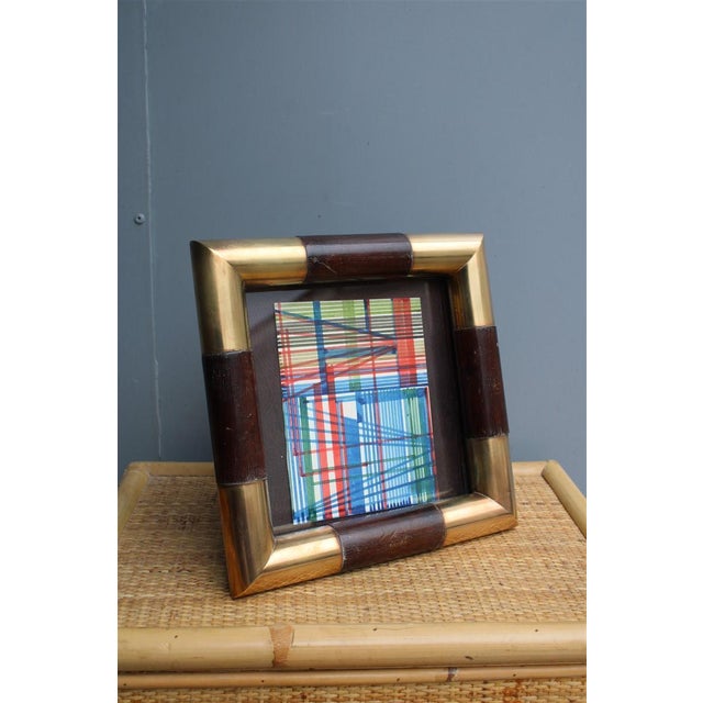 Wooden and Brass Photo Frame, Italy, 1970s For Sale - Image 12 of 12