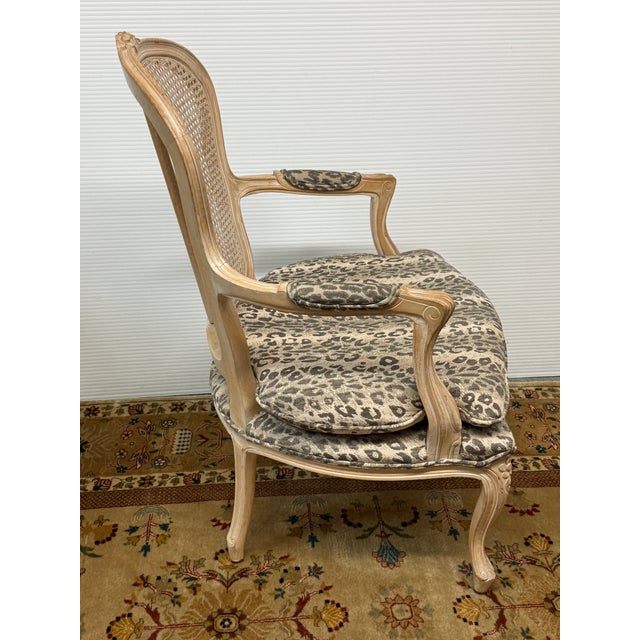 Wood Louis XV French Country Bergere Chair For Sale - Image 7 of 11