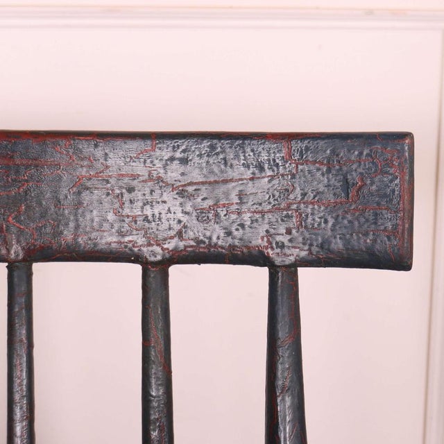 Wood Irish Painted Primitive Chair For Sale - Image 7 of 12