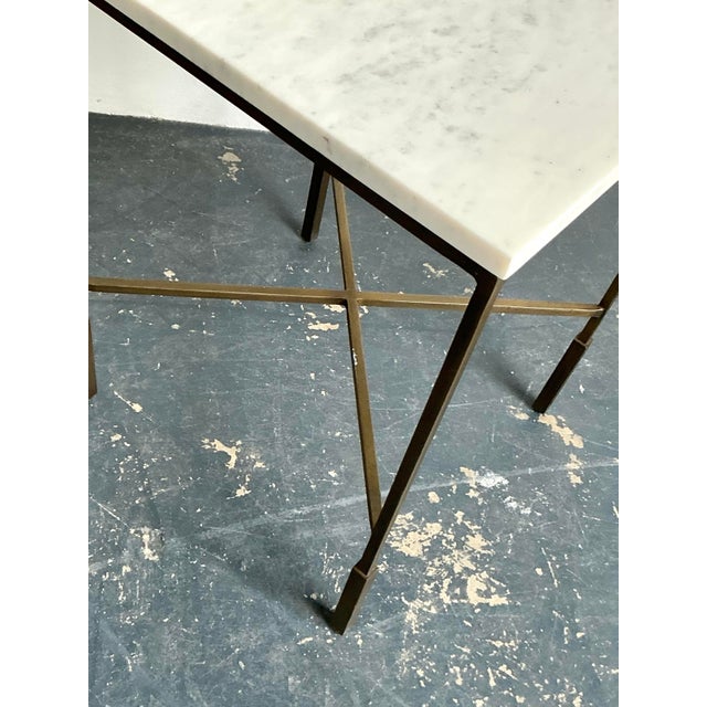 Vintage Boho Mecox Stone Top Side Table For Sale - Image 11 of 12