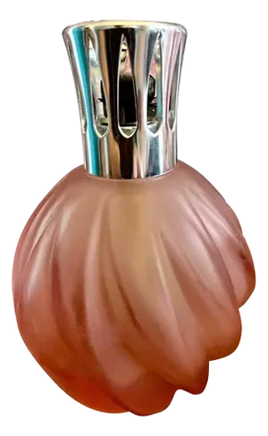 Vintage 1970 French 'Verre Moule' Pink Frosted Glass Lampe Berger Shepherd's Fragrance Lamp