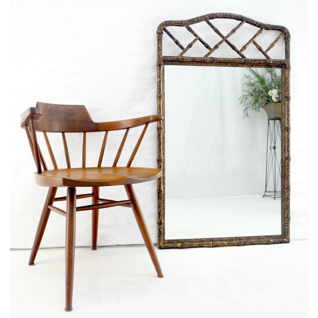 Brown Faux Bamboo Tortoise Finish 29x48" Rectangle Wall Mirror MINT For Sale - Image 8 of 13