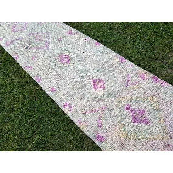 Vintage Coloured Hand Knotted Runner For Sale - Image 4 of 11