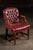 Wood Late 20th Century Pair of Tufted Leather Round-Back Dining Chairs in Burgundy For Sale - Image 7 of 12