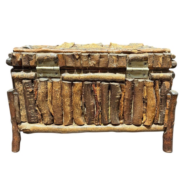 Brown Adirondack Style Birch Twig and Mushroom Box For Sale - Image 8 of 13