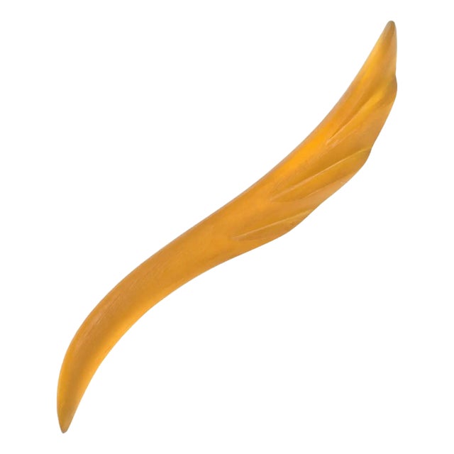 Migeon and Migeon Paris Extra-Long Orange Resin Brooch For Sale