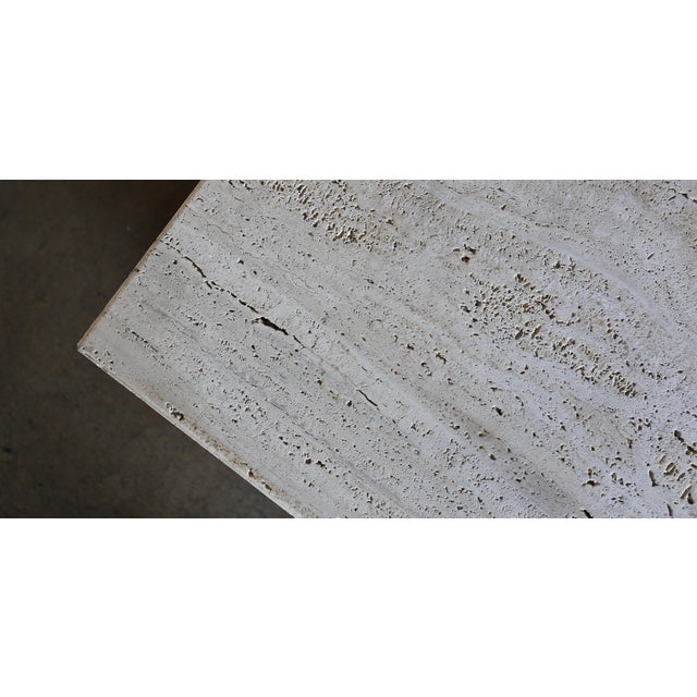 1980s Vintage Sculptural Modernist Travertine Side Table For Sale - Image 12 of 13