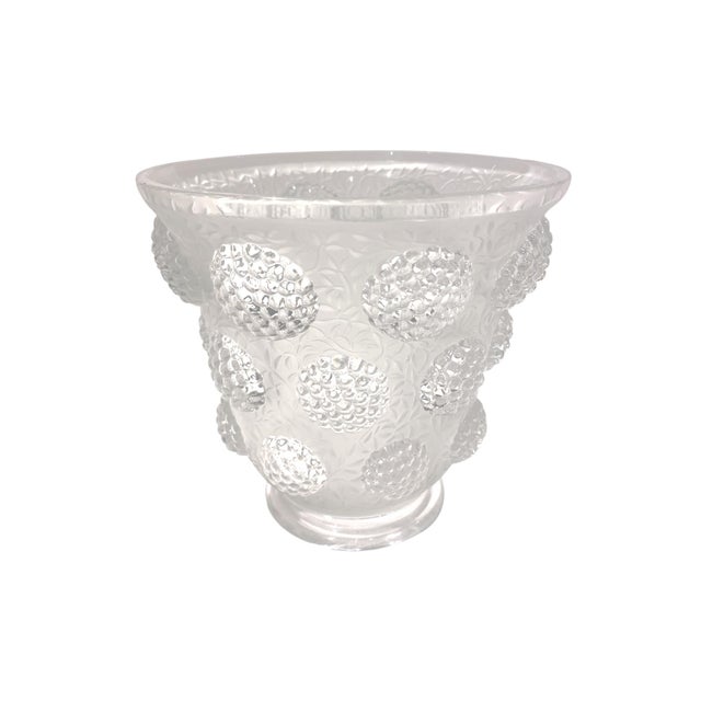 Stunning Verlys "Les Cabochons" French Art Deco Vase Early 20th Century Lalique-Style For Sale - Image 11 of 18