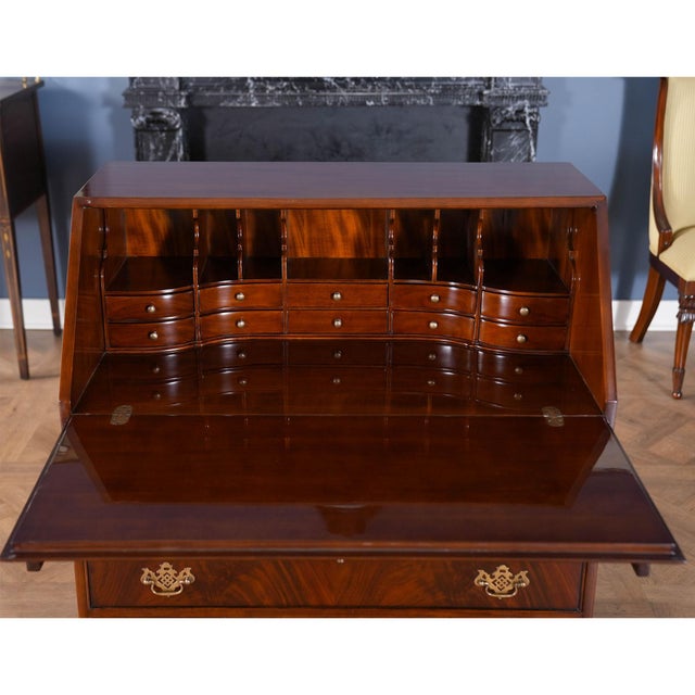 Wood Traditional Mahogany Secretary Desk For Sale - Image 7 of 12