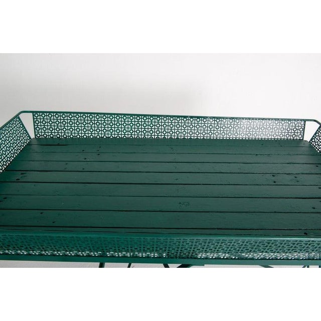 Vintage Large Green Wood and Metal Garden Flower Cart For Sale - Image 12 of 13