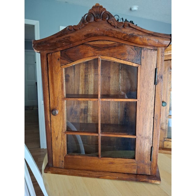 Wood 2 Authentic French Provincial Hanging Wall Cabinets From the 1900 Circa For Sale - Image 7 of 16