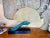Ceramic 1984 Art Nouveau Hand Holding Frosted Lucite Fan With Imprinted Face Austin Productions Sculpture For Sale - Image 7 of 11