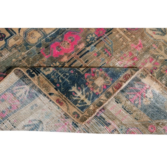 Beige Shabby Chic Vintage Handmade Scatter Wool Rug For Sale - Image 8 of 13