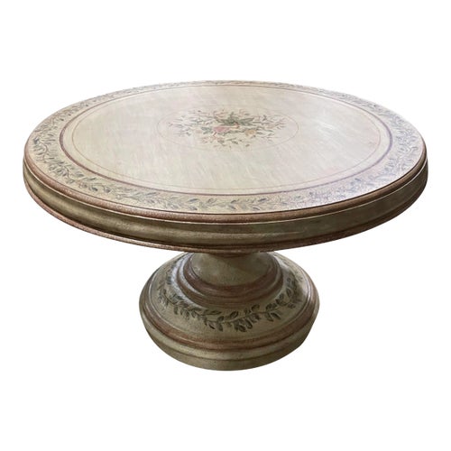 Vintage Pulaski Oriental Treasures Hand Painted Pedestal Dining Table