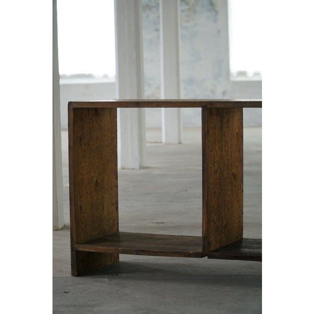 Rustic French Shelf in Patinated Oak, 1920s For Sale - Image 4 of 14