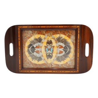 Vintage Morpho Butterfly Tray, 1940s For Sale