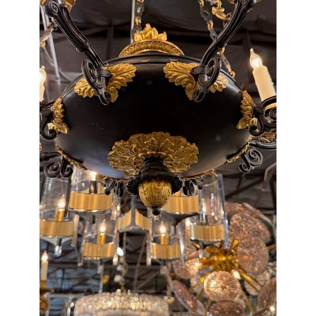 French Empire Bronze Chandelier For Sale In Dallas - Image 6 of 8