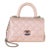 Light Pink Iridescent Quilted Caviar Mini Coco Top Handle Flap Bag For Sale