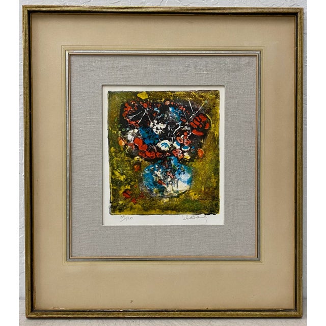 Dang (Hoi) Lebadang Floral Still Life Lithograph C.1970 For Sale - Image 9 of 9