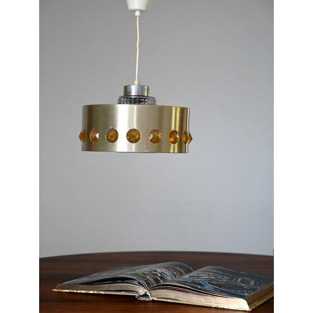 1960s Ceiling Lamp with Metal and Glass, 1960s For Sale - Image 5 of 6