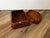 Faux-bois cigarette box and ashtray combination piece from around the 1940s. • Material: Cast molded wood-composite /...