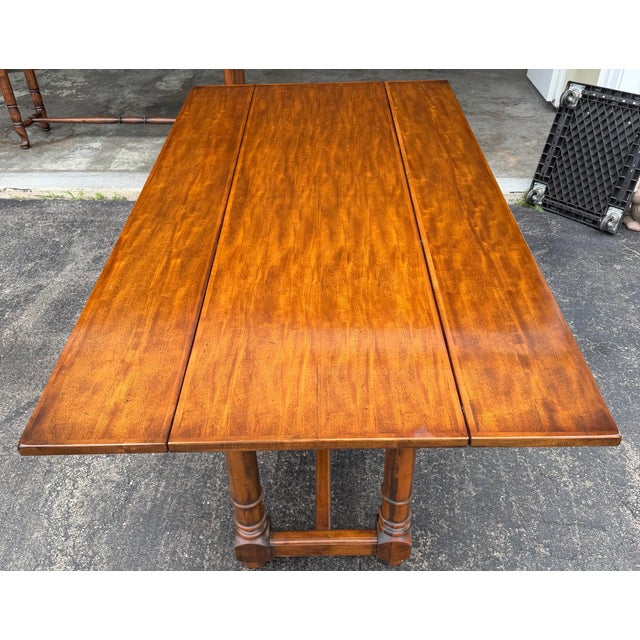 Century Furniture Coddington Mahogany Extendable Console Dining Table With Two Drawers – 72” X 20” Closed, Expands to 40” For Sale In Chicago - Image 6 of 12