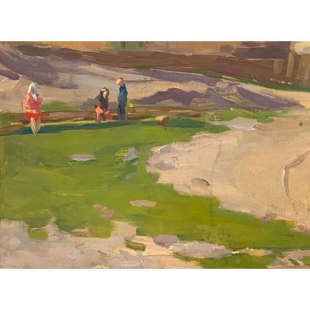 1970s Vintage Ukrainian Impressionist Oil Painting, Rural Landscape, 1970s 49-67 For Sale - Image 5 of 6