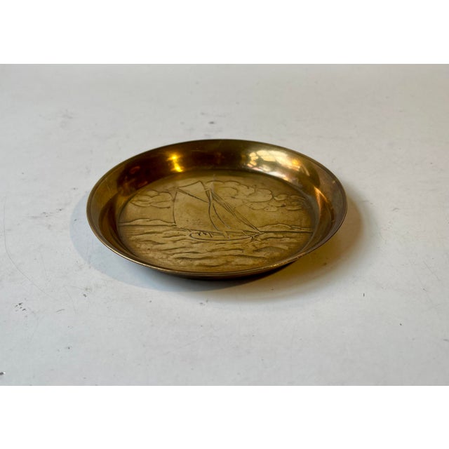 Bronze Maritime Sailboat Dish from Ægte Ildfast, 1930s For Sale - Image 3 of 8