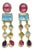 Bochic “Orient” Vintage Ruby & Multi gem Cascading Earrings Set 18K Gold&Silver For Sale
