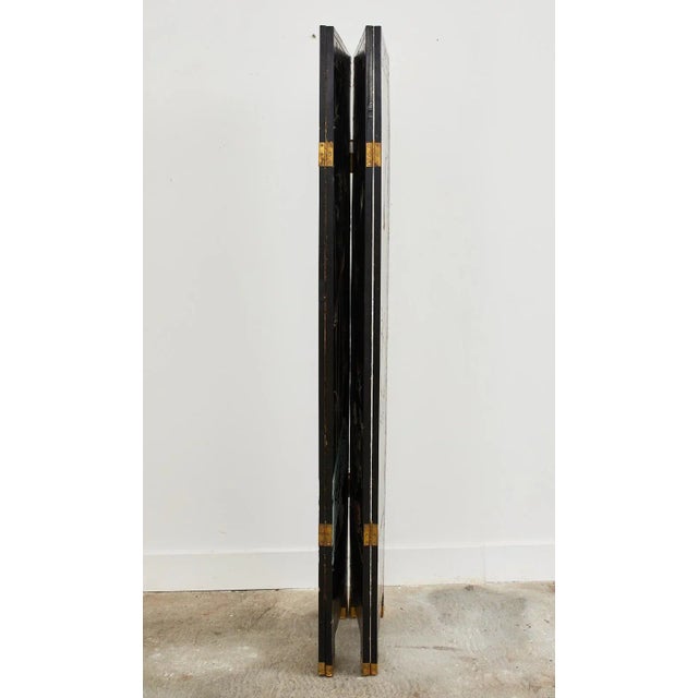 Chinese Export Four Panel Coromandel Screen Cranes on Gold Leaf For Sale - Image 11 of 13