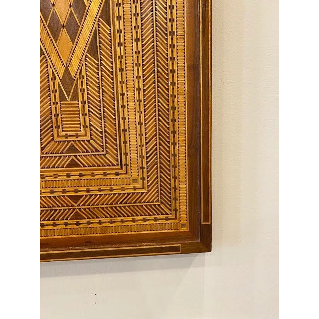 1950s Wooden Inlaid Decorative Panel For Sale - Image 4 of 10