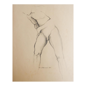1970 Male Nude Study Drawing