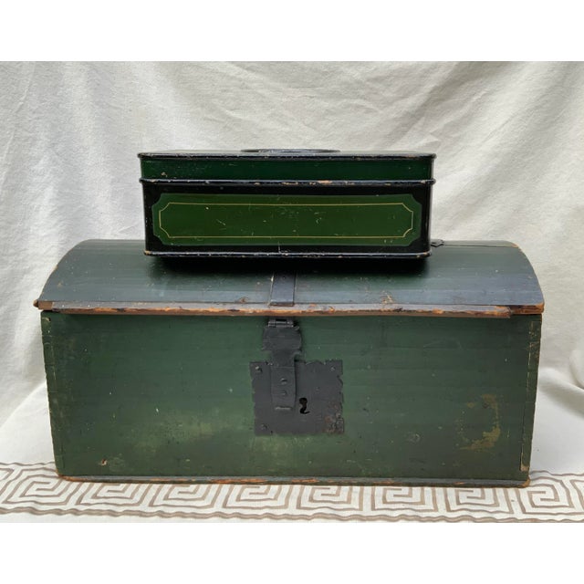 Early 19th Century Antique 19th Century Painted Wood French Box For Sale - Image 5 of 12
