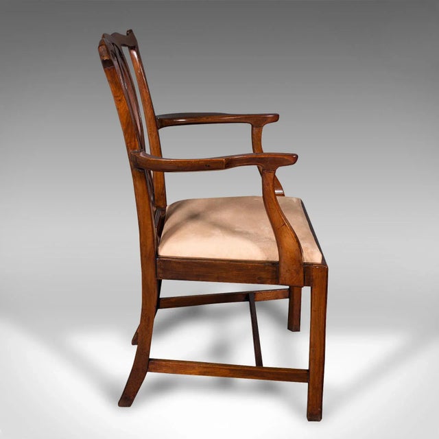 1800's Antique Drawing Room Elbow Chair For Sale - Image 4 of 10