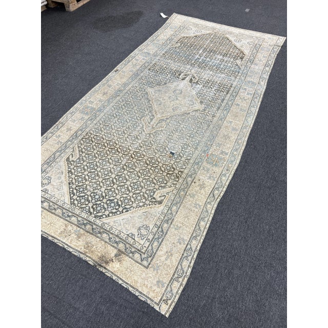 Rustic 1940s Persian Hand-Knotted Wool Malayer Runner Rug For Sale - Image 3 of 7