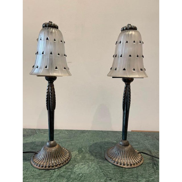 Table Lamps by René Lalique and the Wingen-Sur-Moder Glassworks, 1929, Set of 2 For Sale - Image 11 of 16