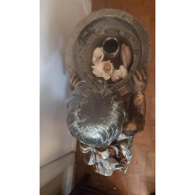 Bronze Finish Boy & Girl Water Fountain Statue For Sale - Image 4 of 9