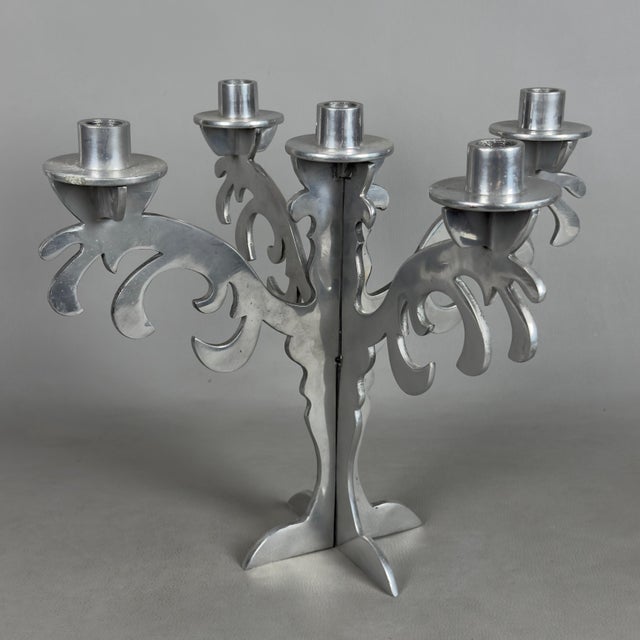 A striking five-light chandelier in a modernist style, an original, modular design piece dating back to the 1970s. ·...