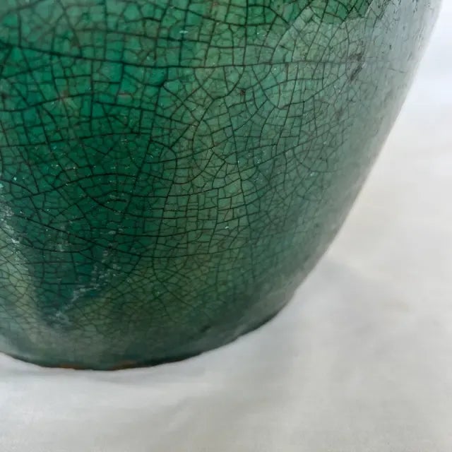 1970s 1970s Italian Green Ceramic Vase For Sale - Image 5 of 12