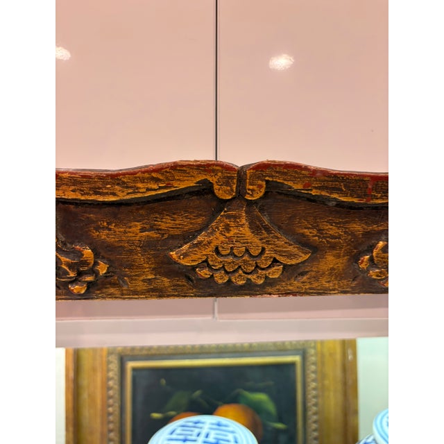 Vintage Hand Carved Wood Picture Frame With Folk Floral Motifs A richly textured vintage carved wood frame featuring deep...